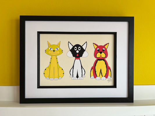 Trio of Cats One Print