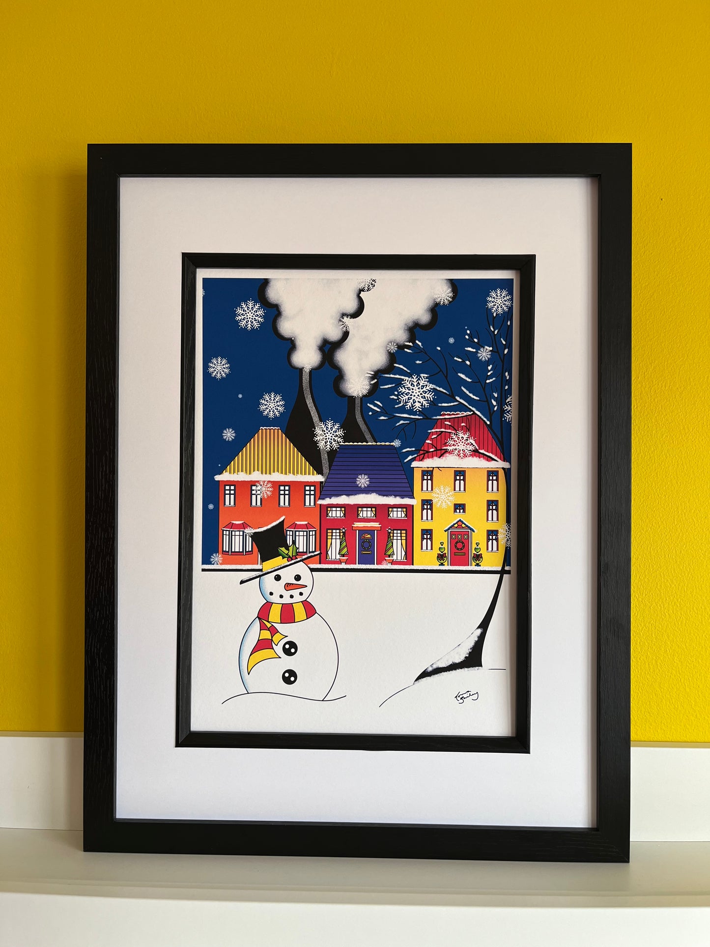 Potteries Christmas Snowman Print