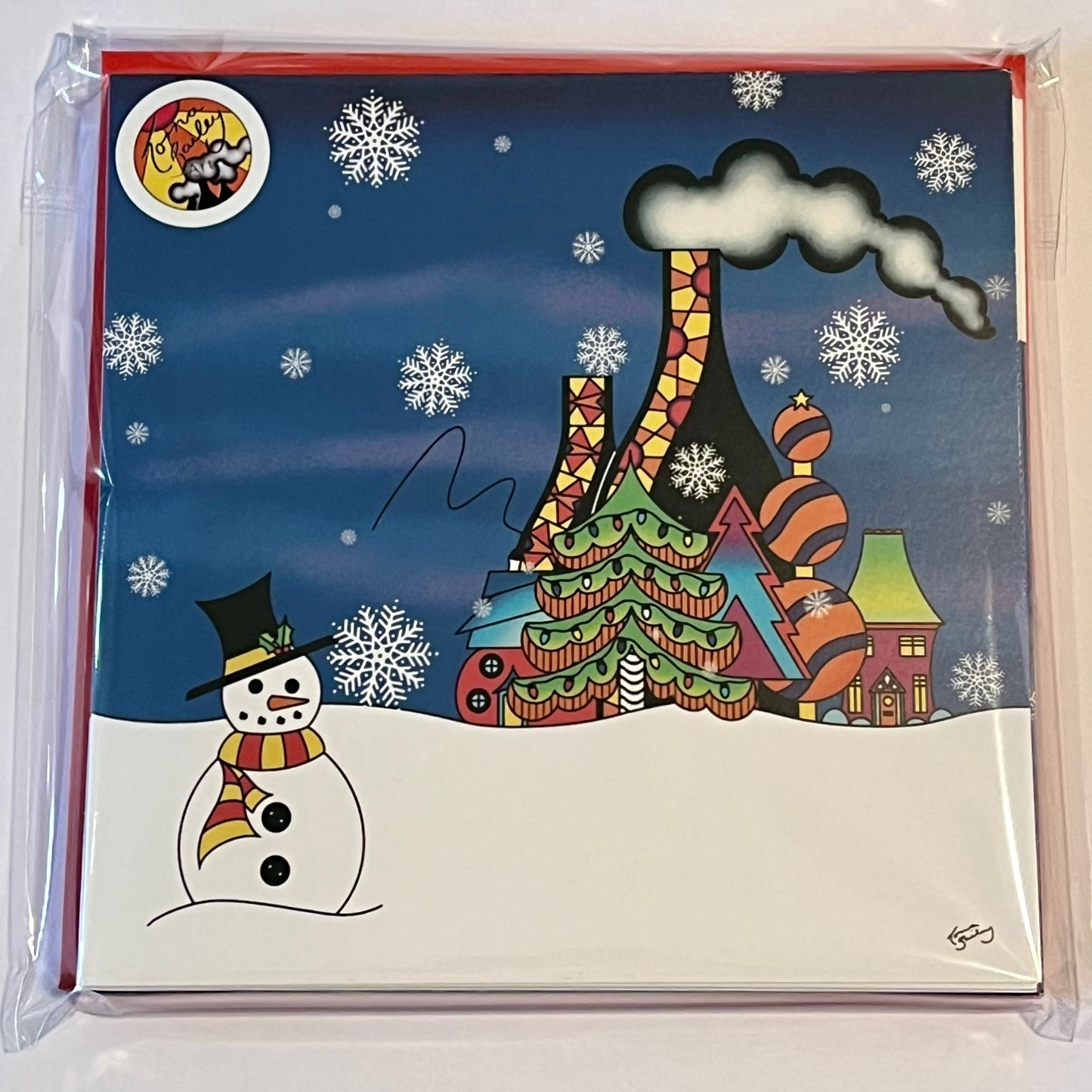 * FAULTY* 2024  148mm Square “Christmas Snowman” Greetings Cards - pack of 10