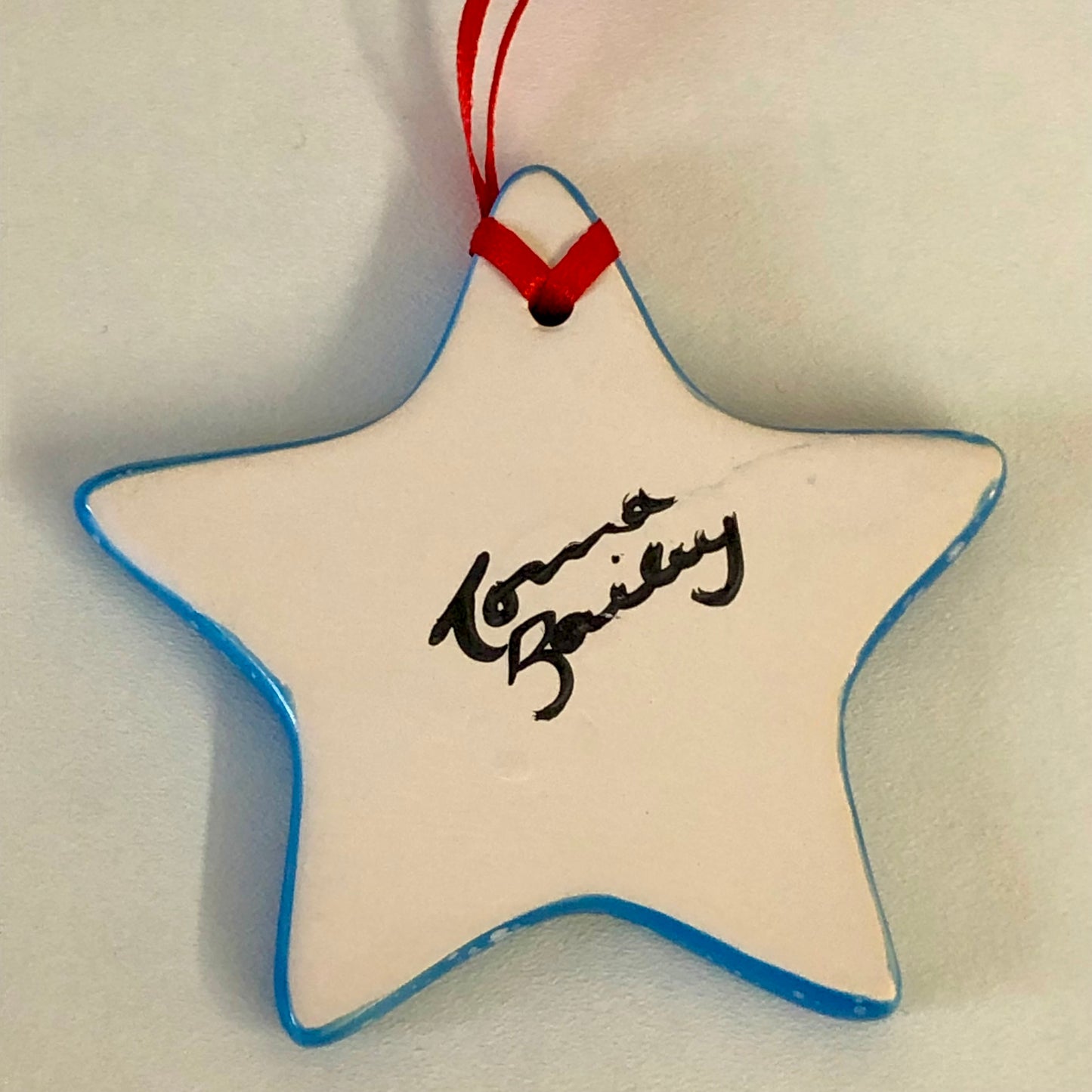 Happy Christmas Pudding Star Hanging Decoration