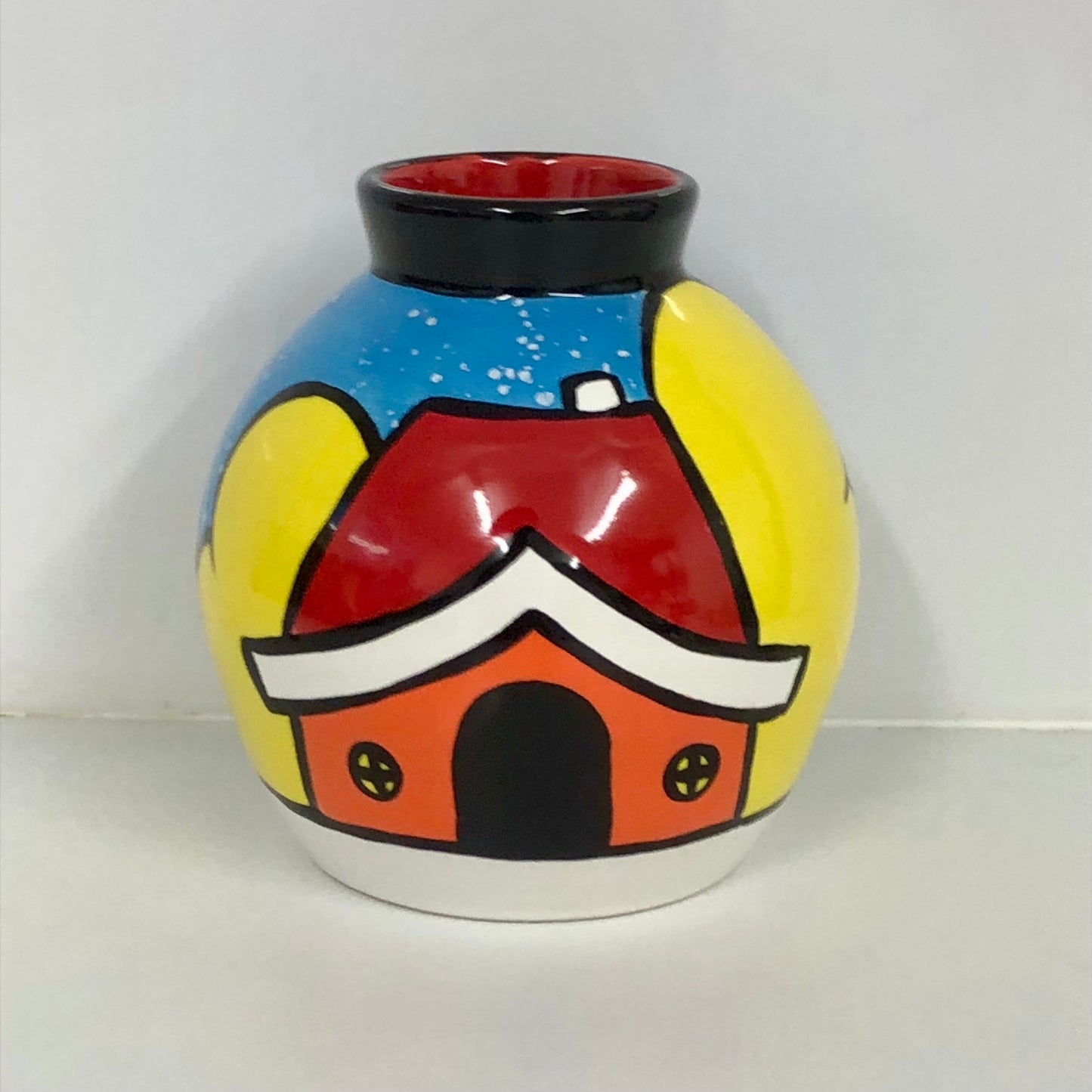 Christmas Cottage Vase One