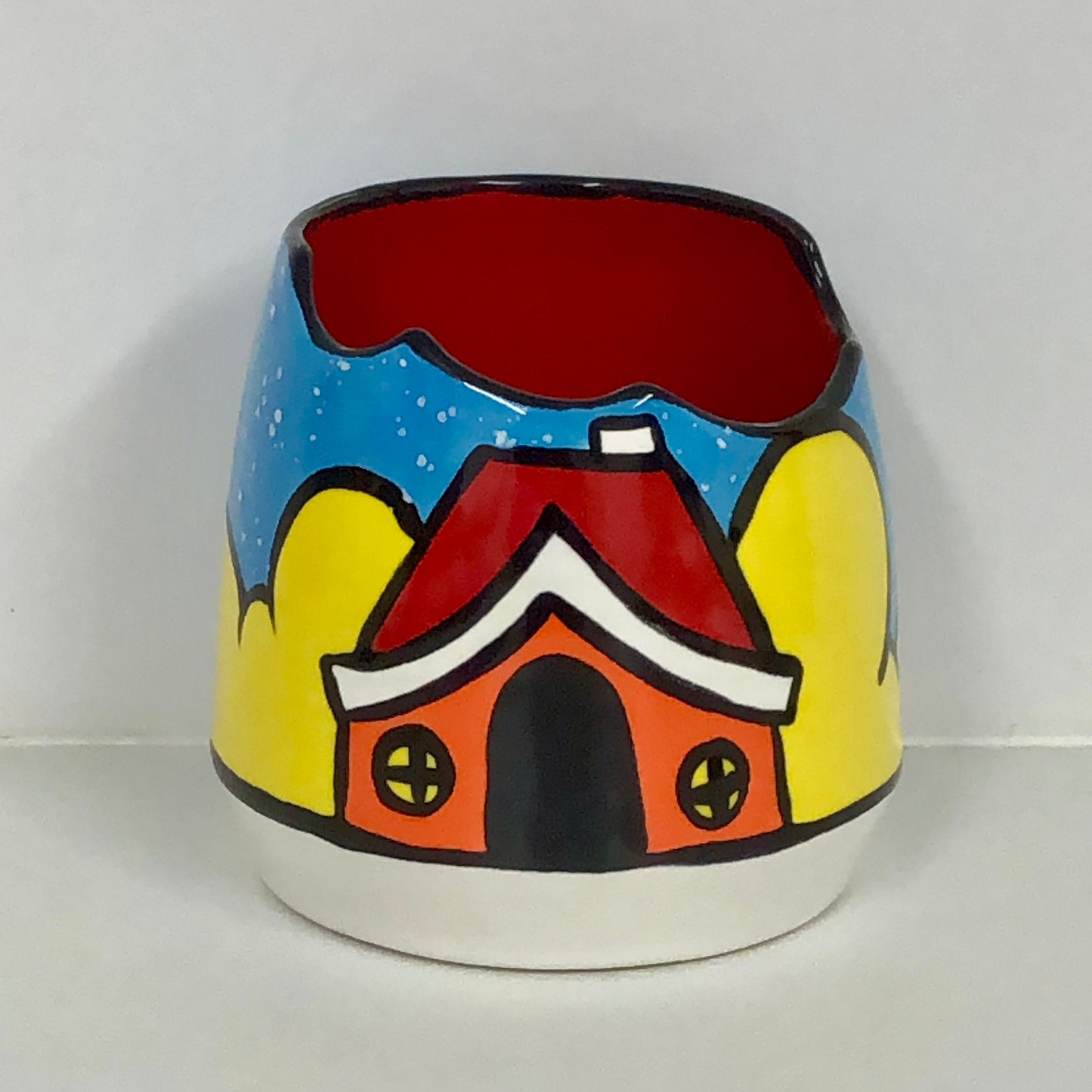 Christmas Cottage Vase Two